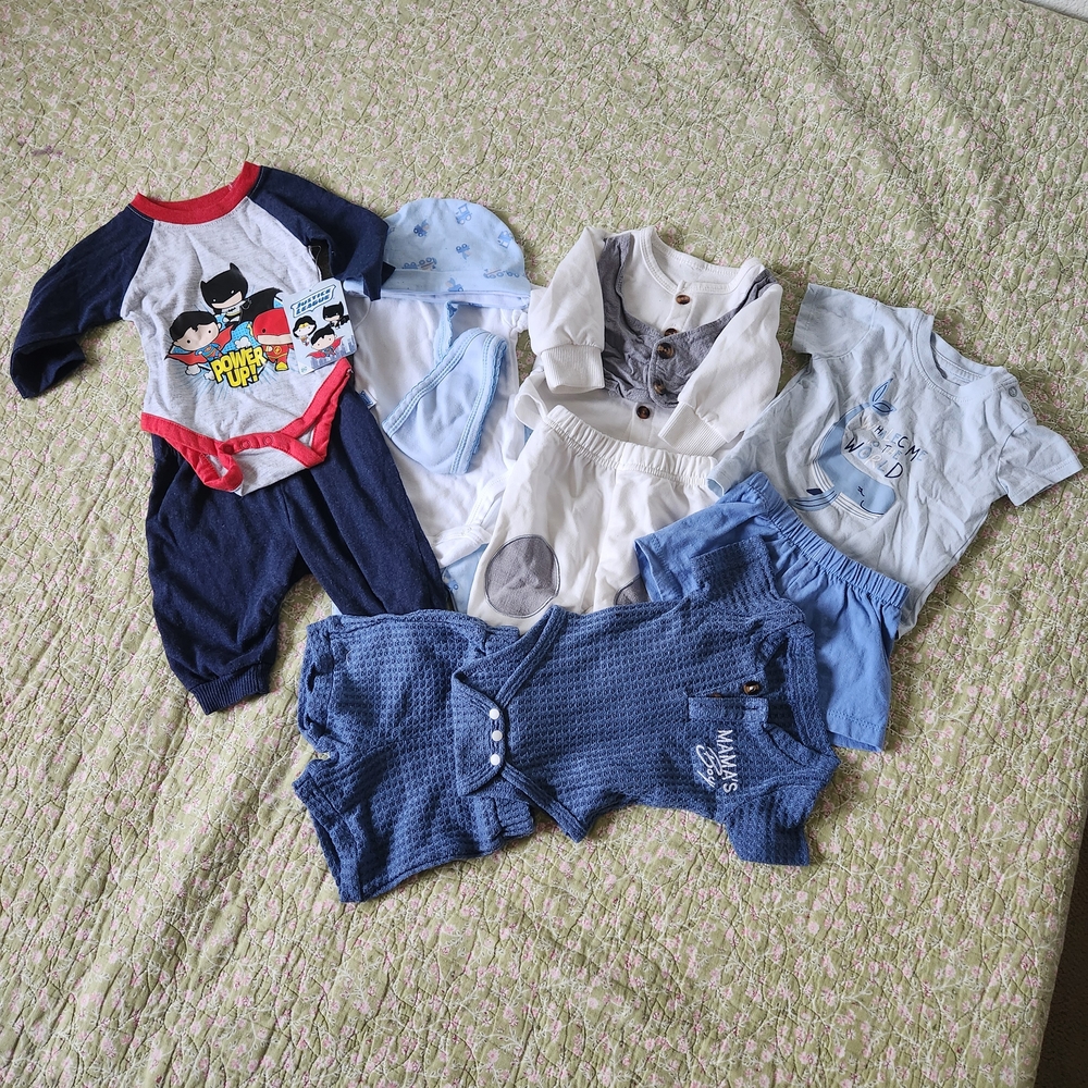 Bundle Cat & Jack,Carter's Blue Sweatpants, Jeans for Baby Nb, 0-3, 3-6 Months.
